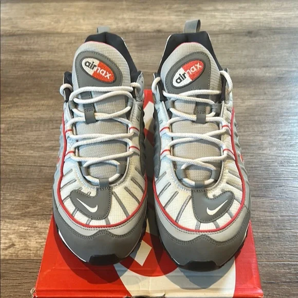 Nike Air Max 98 Men's Gray and Red Sneakers